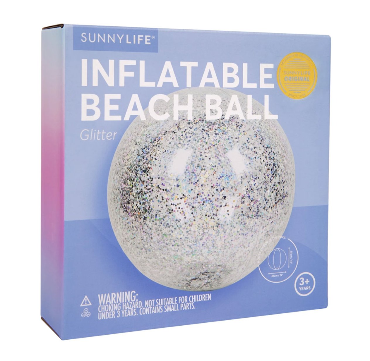 Ballon Gonflable Paillettes 35cm Or
