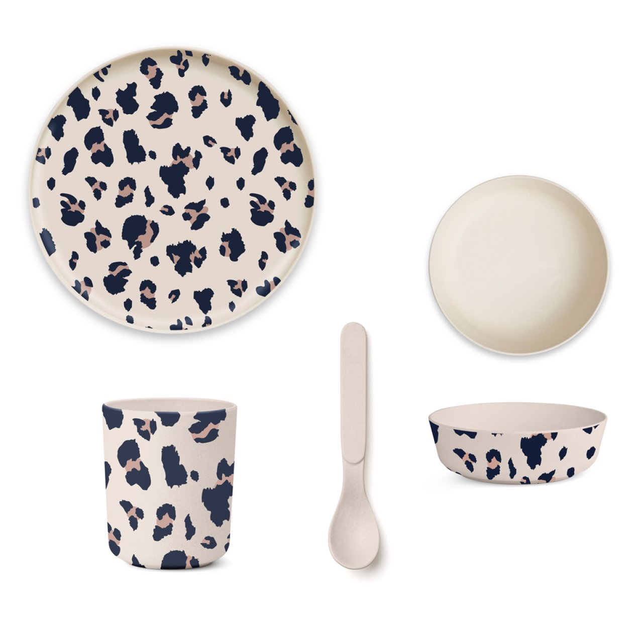 Set Premier Repas Bebe Leopard Bambou Beige Liewood Pour Chambre Enfant Les Enfants Du Design