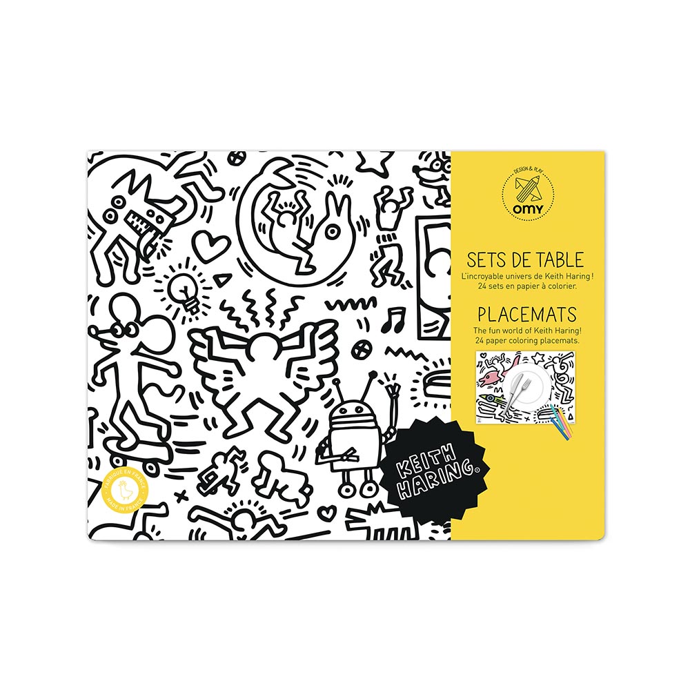 Keith Haring Set de table   colorier OMY Design and Play pour chambre enfant Les Enfants du Design